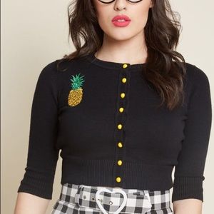 ModCloth Lucy Pineapple Cropped Cardigan